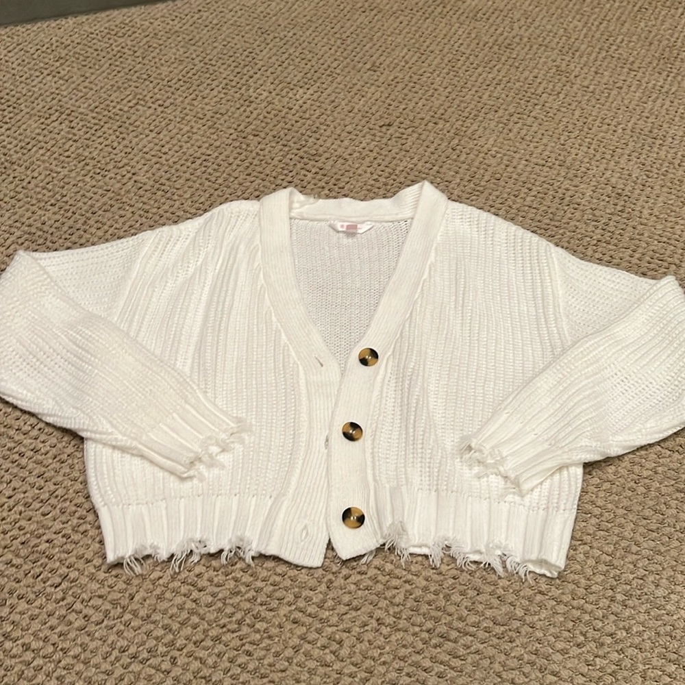 White cardigan